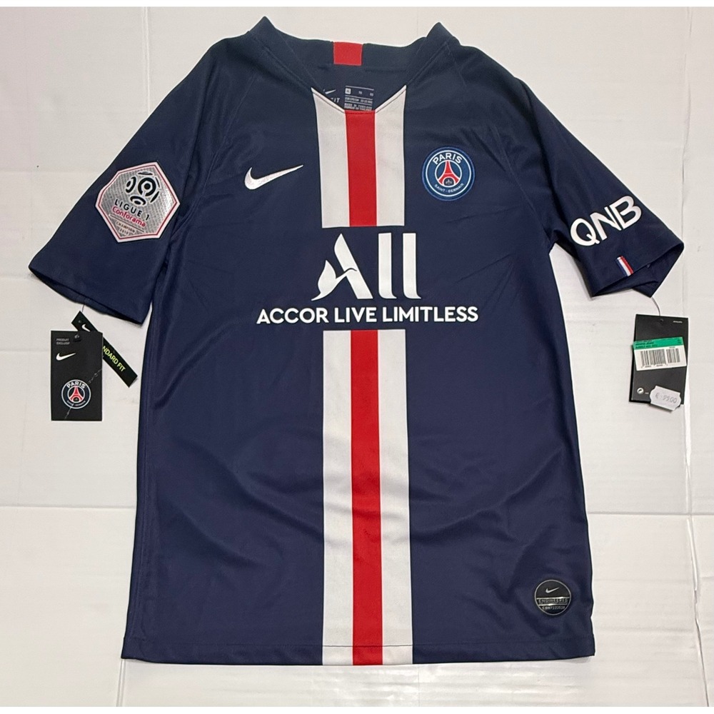 Nike Kids PSG 2019-20 Home Jersey Mbappe 7 Navy Blue Soccer Shirt AJ5817-411 XL